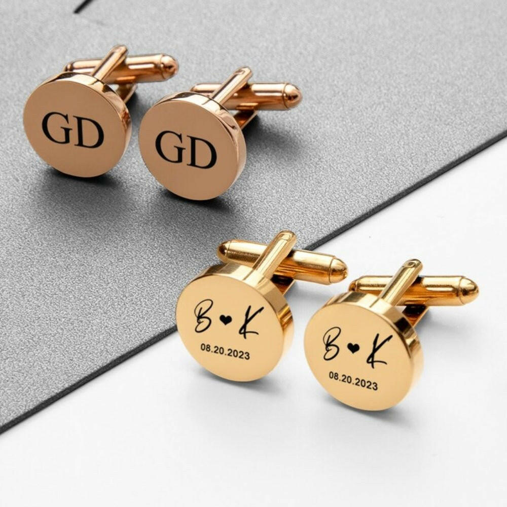 Personalized Initial Engraved Cufflink cufflink.