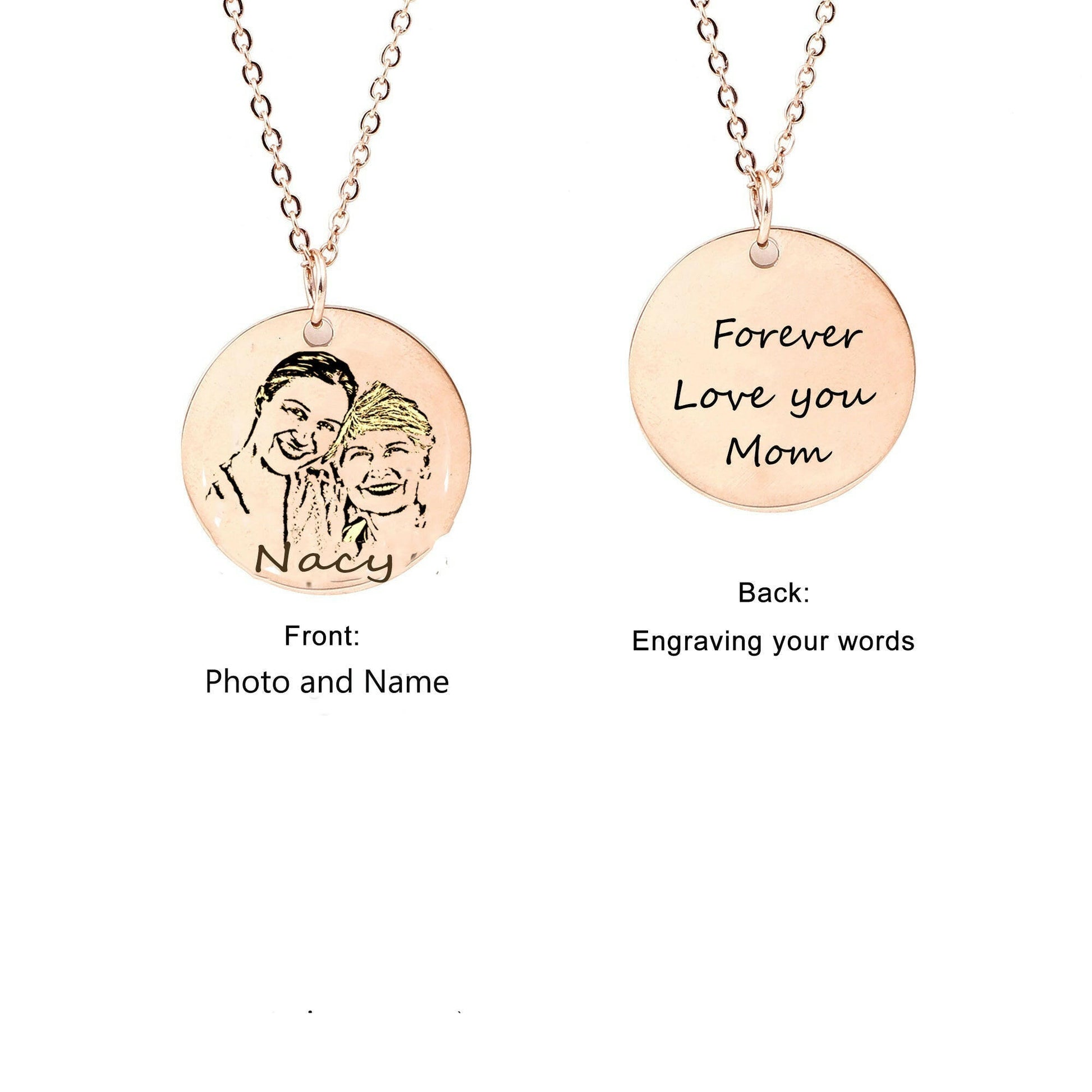 Personalized Mother and Daughter Photo Necklace Necklace.