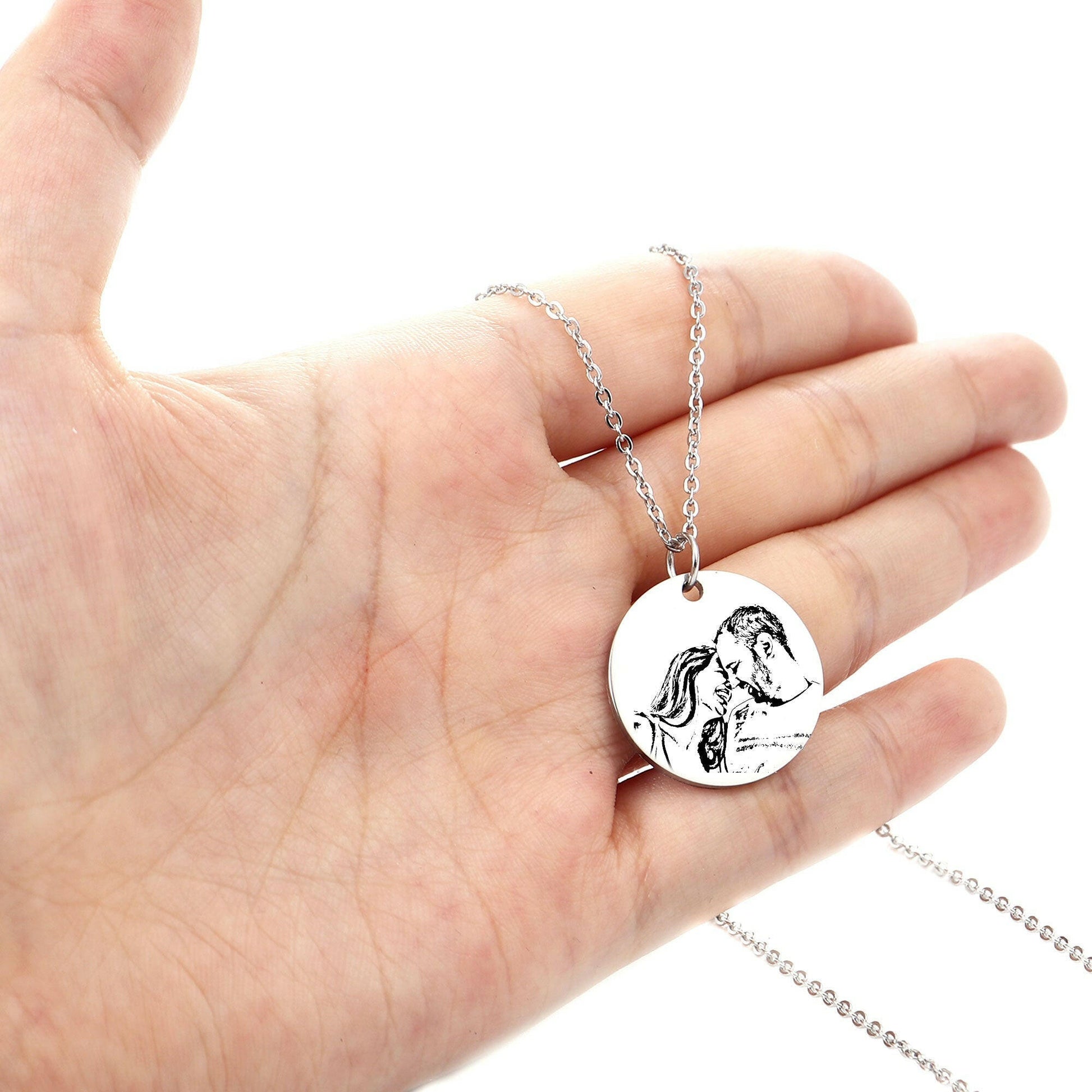Personalized Mother and Daughter Photo Necklace Necklace.