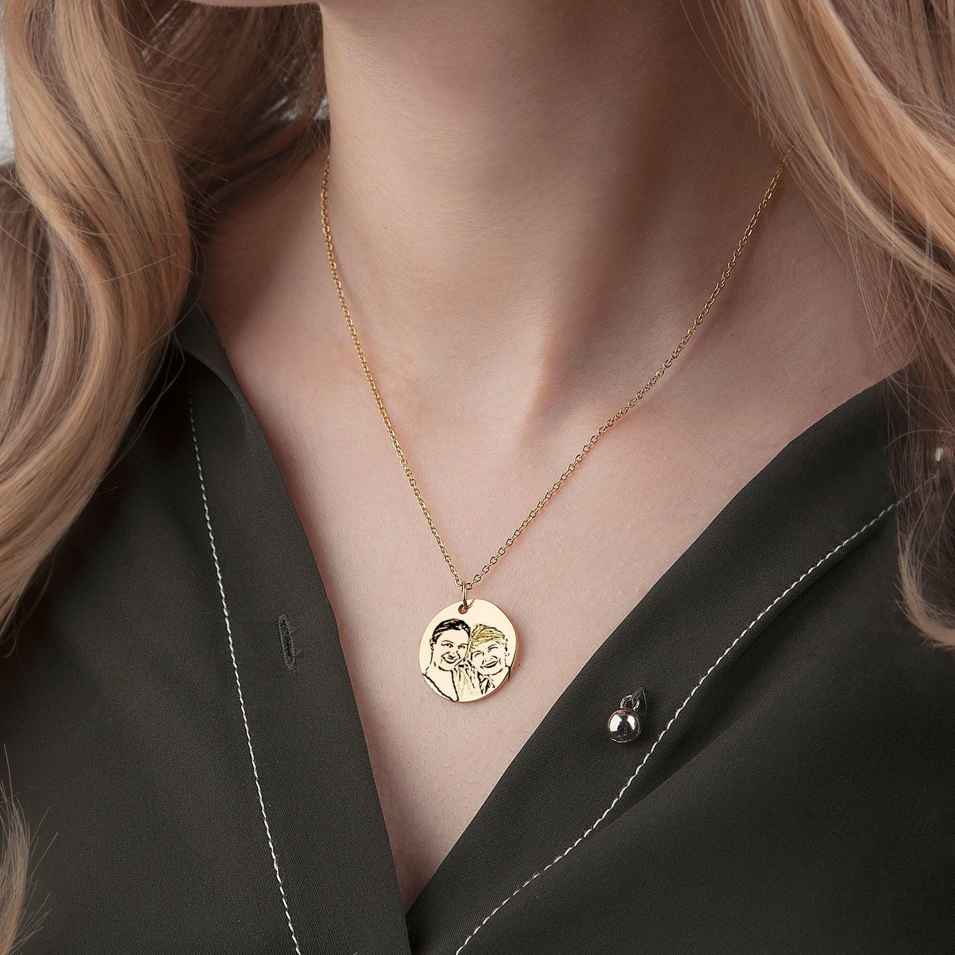 Personalized Mother and Daughter Photo Necklace Necklace.