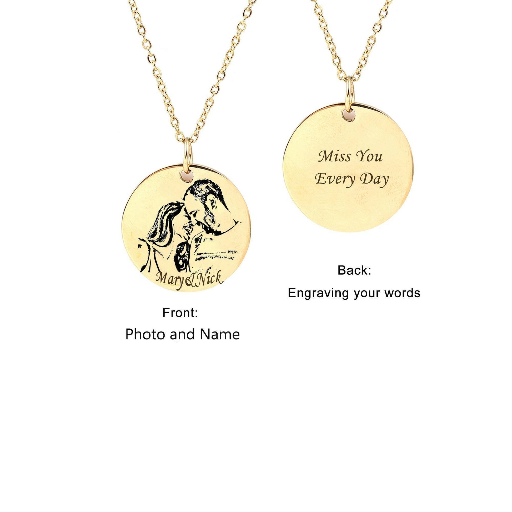 Personalized Mother and Daughter Photo Necklace Necklace.