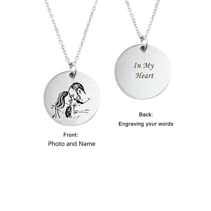 Personalized Mother and Daughter Photo Necklace Necklace.