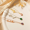 Personalized Name Necklace with Birthstone Charm Necklace.