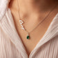 Personalized Name Necklace with Birthstone Charm Necklace.
