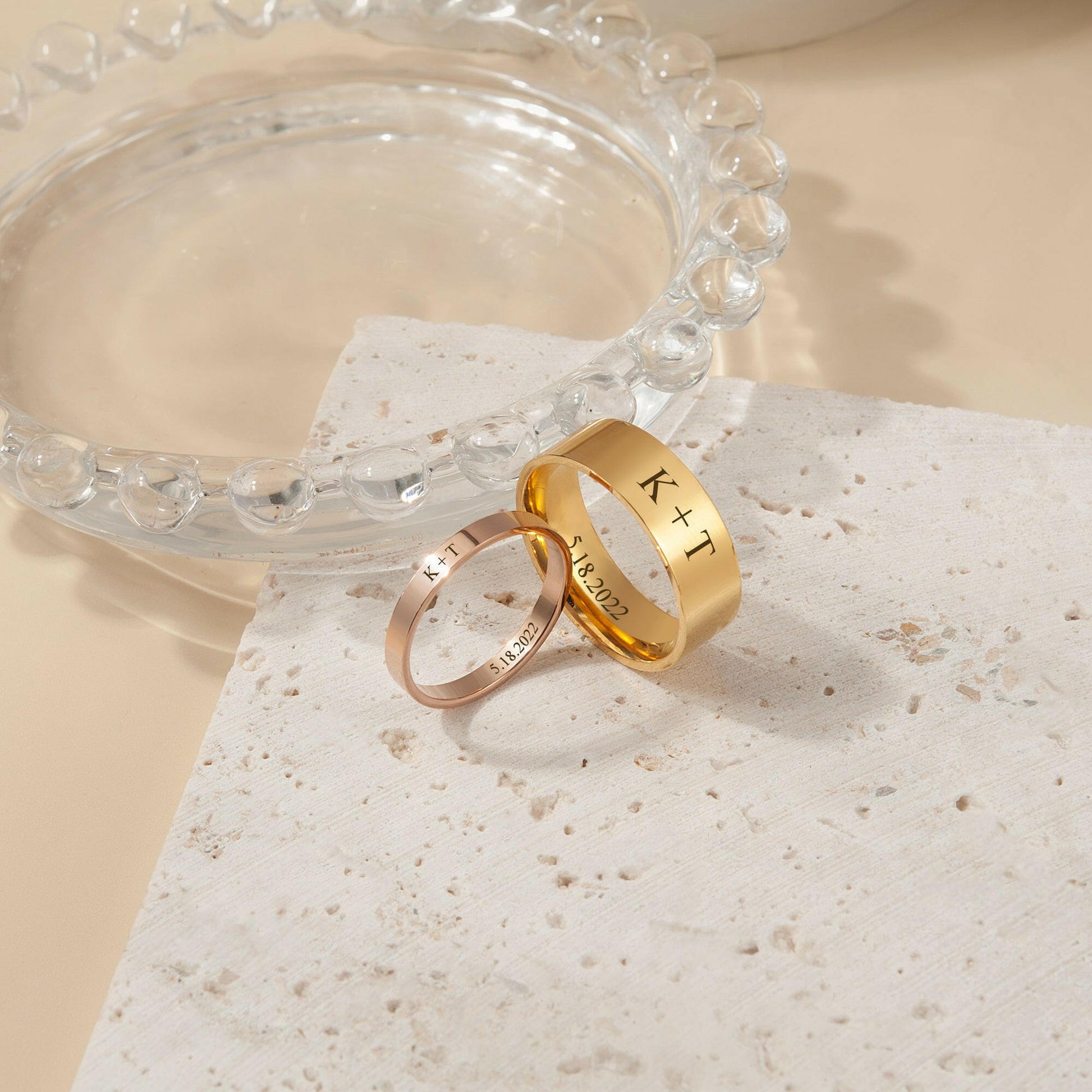 Personalized Name Rings Both Sides Engraveable Ring.