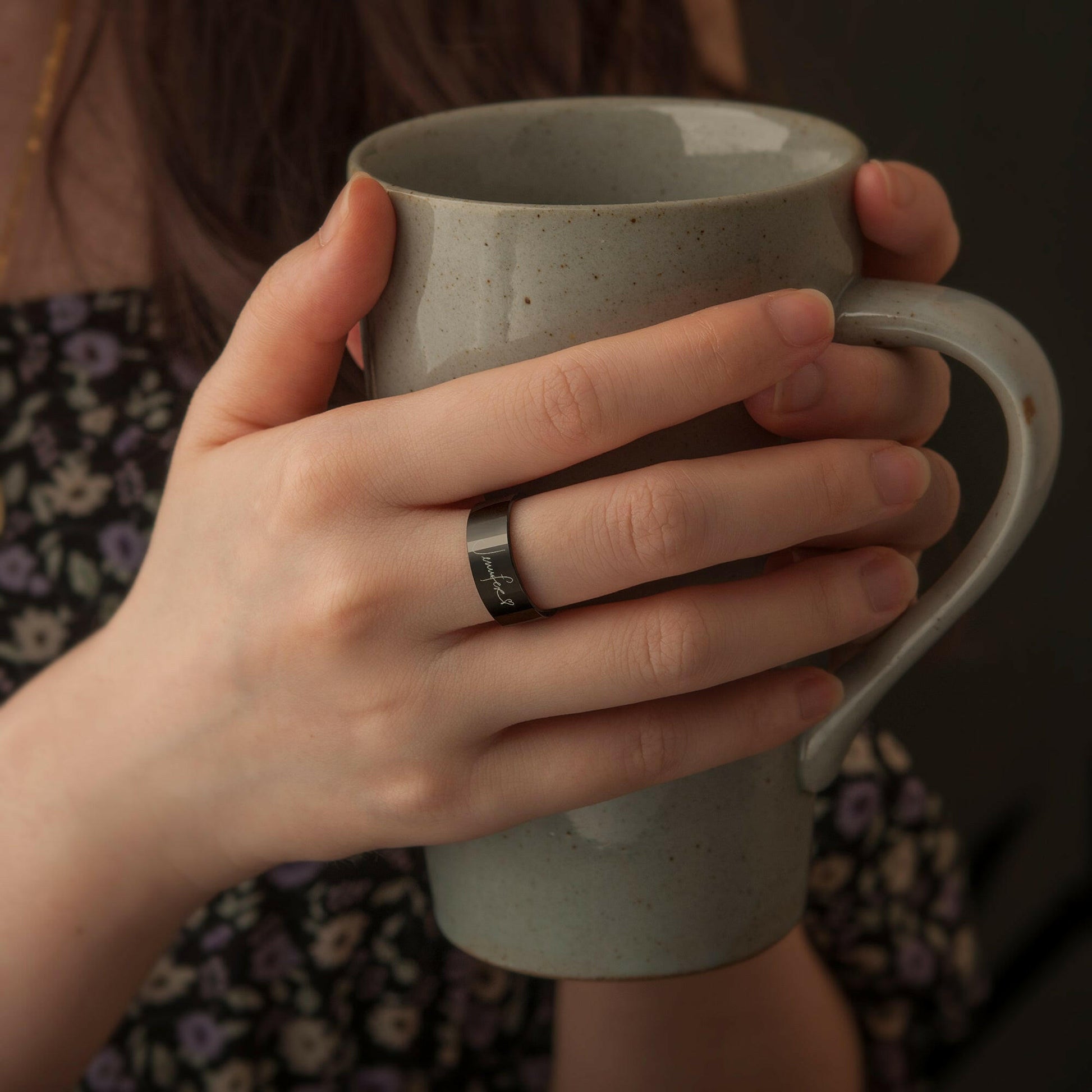Personalized Name Rings Both Sides Engraveable Ring.