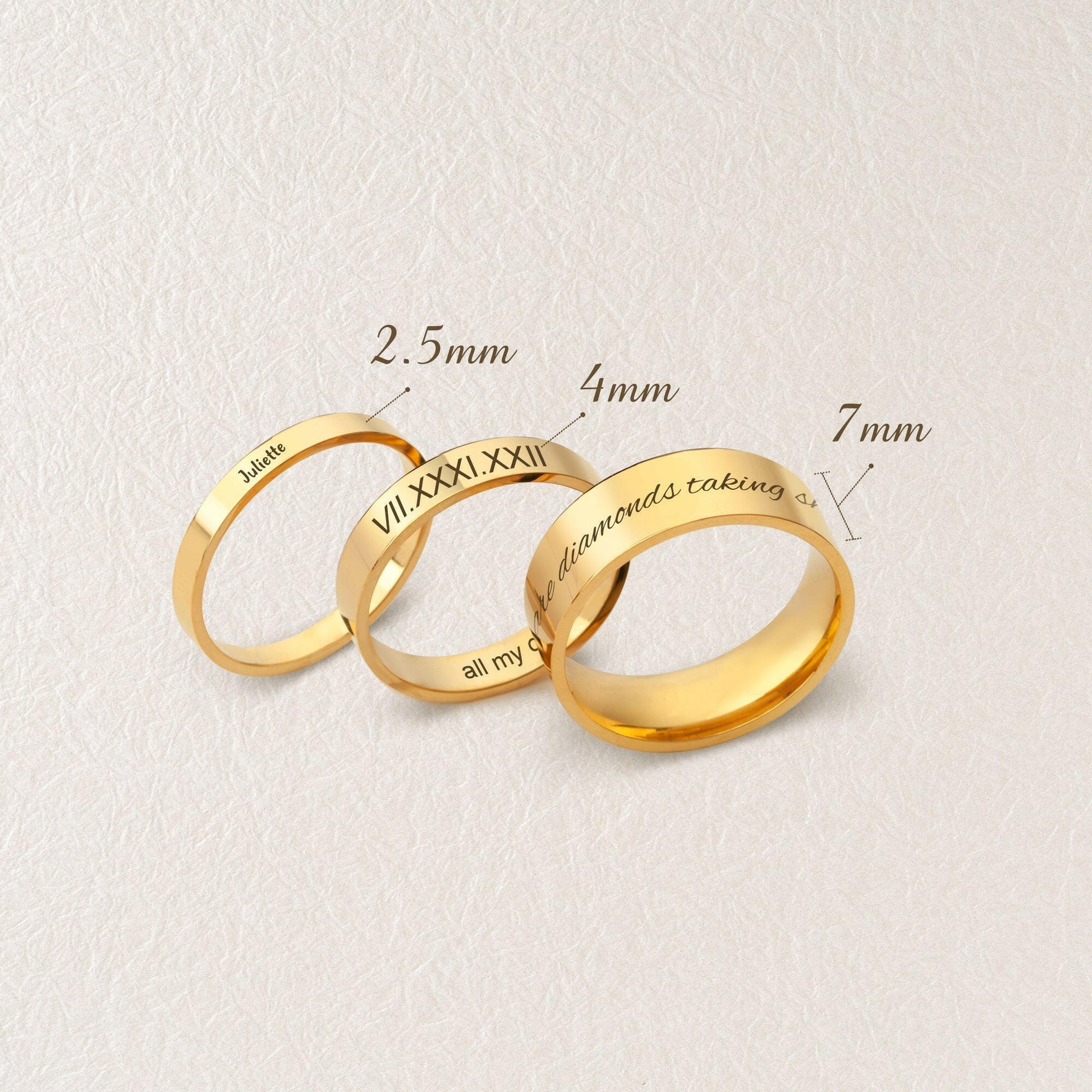 Personalized Name Rings Both Sides Engraveable Ring.