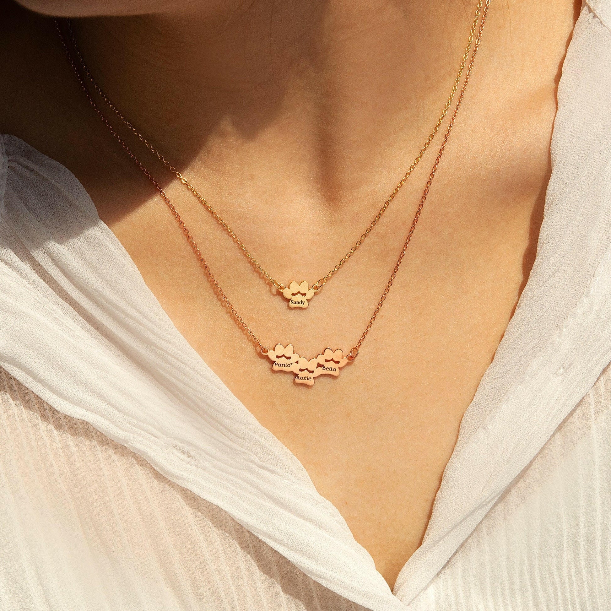 Personalized Paw Print Charm Necklace Necklace.