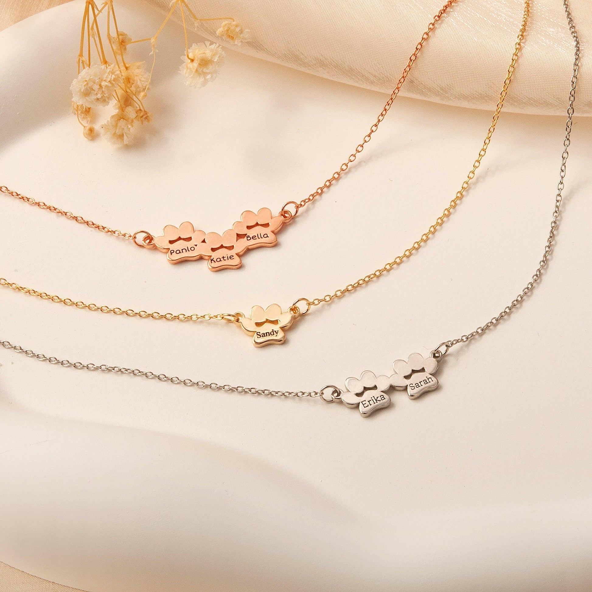 Personalized Paw Print Charm Necklace Necklace.