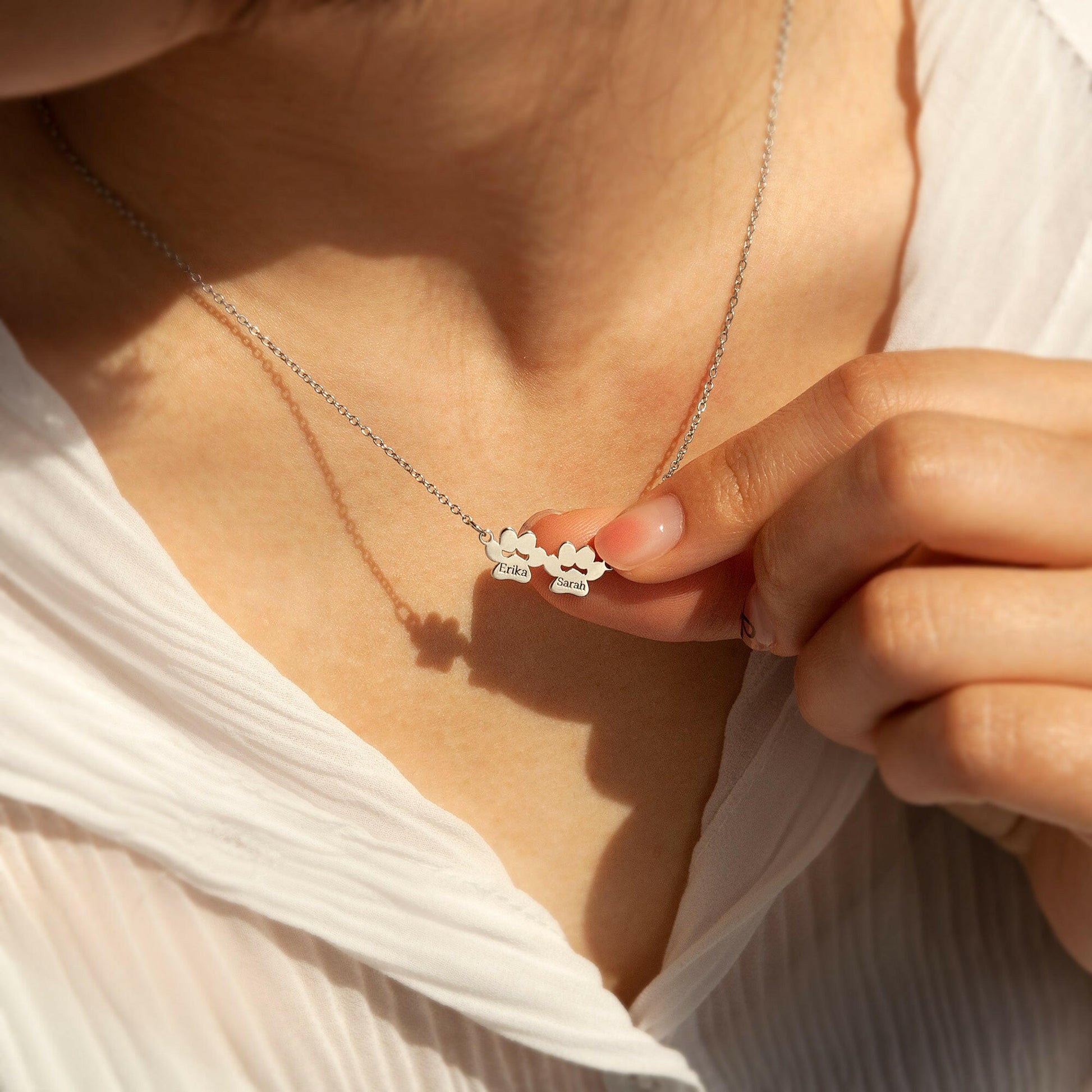 Personalized Paw Print Charm Necklace Necklace.