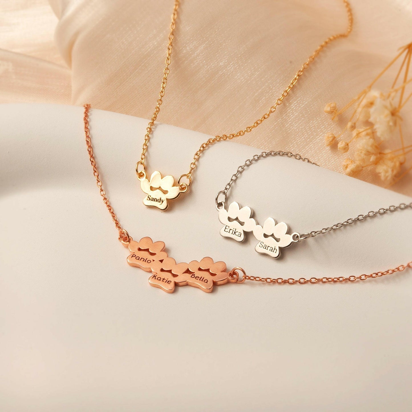 Personalized Paw Print Charm Necklace Necklace.