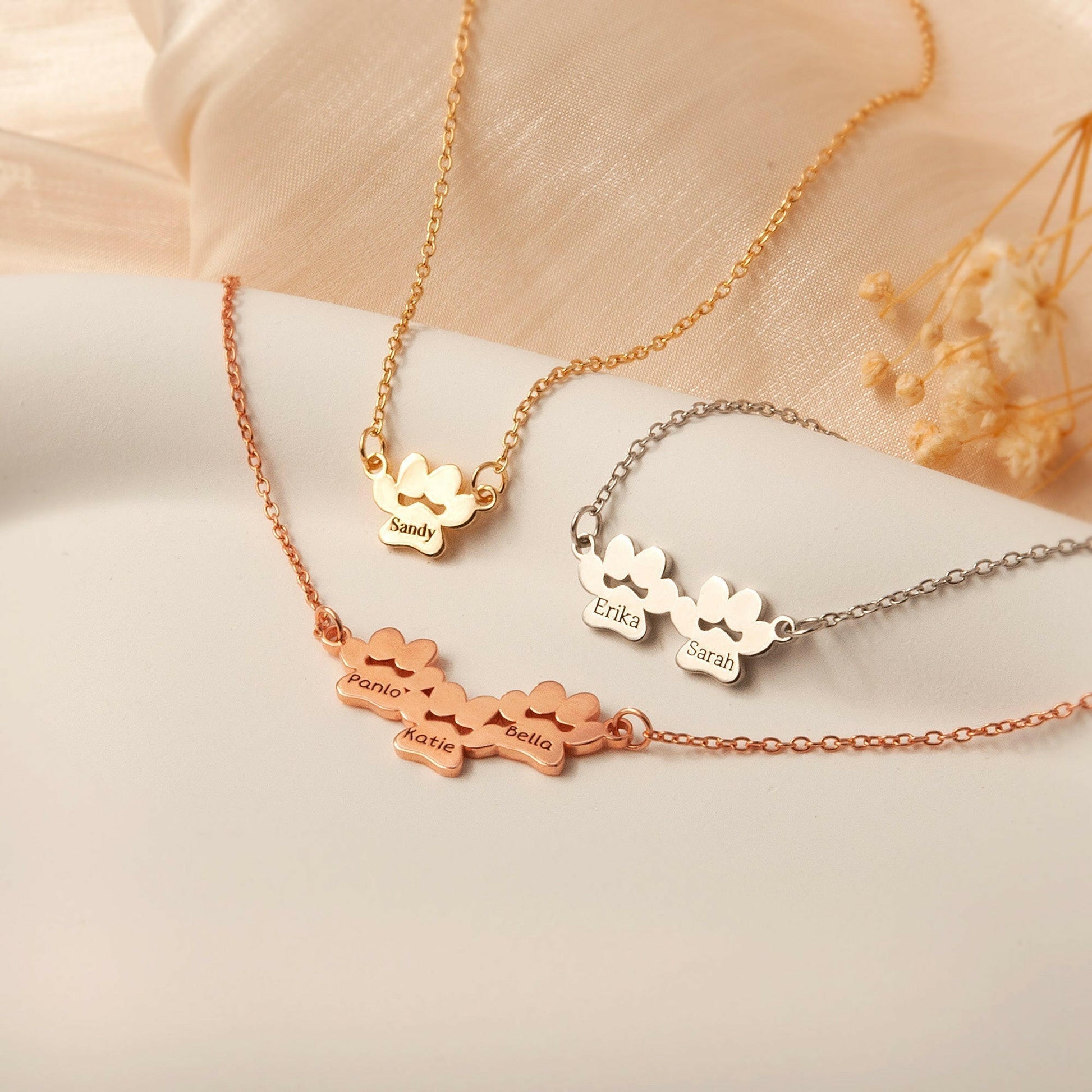 Personalized Paw Print Charm Necklace Necklace.