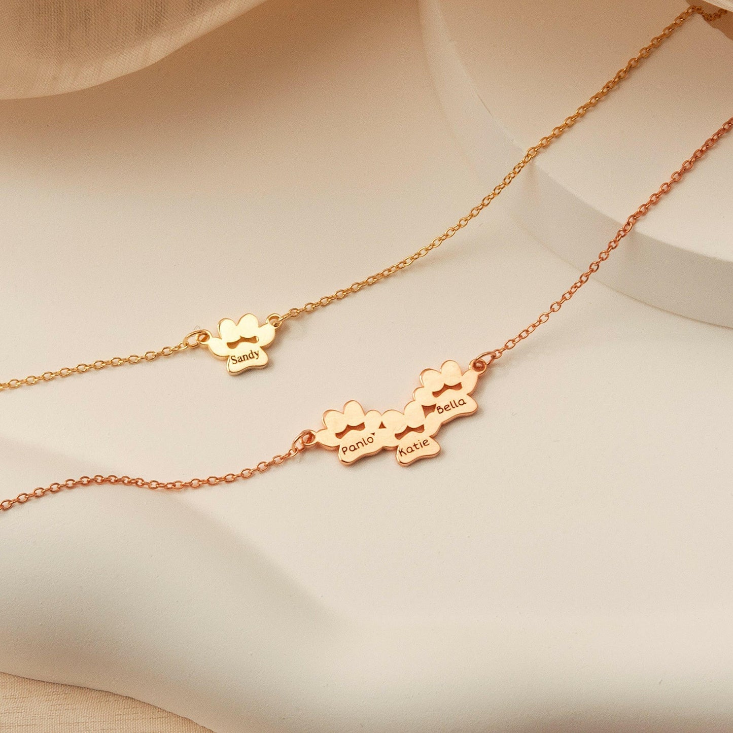 Personalized Paw Print Charm Necklace Necklace.