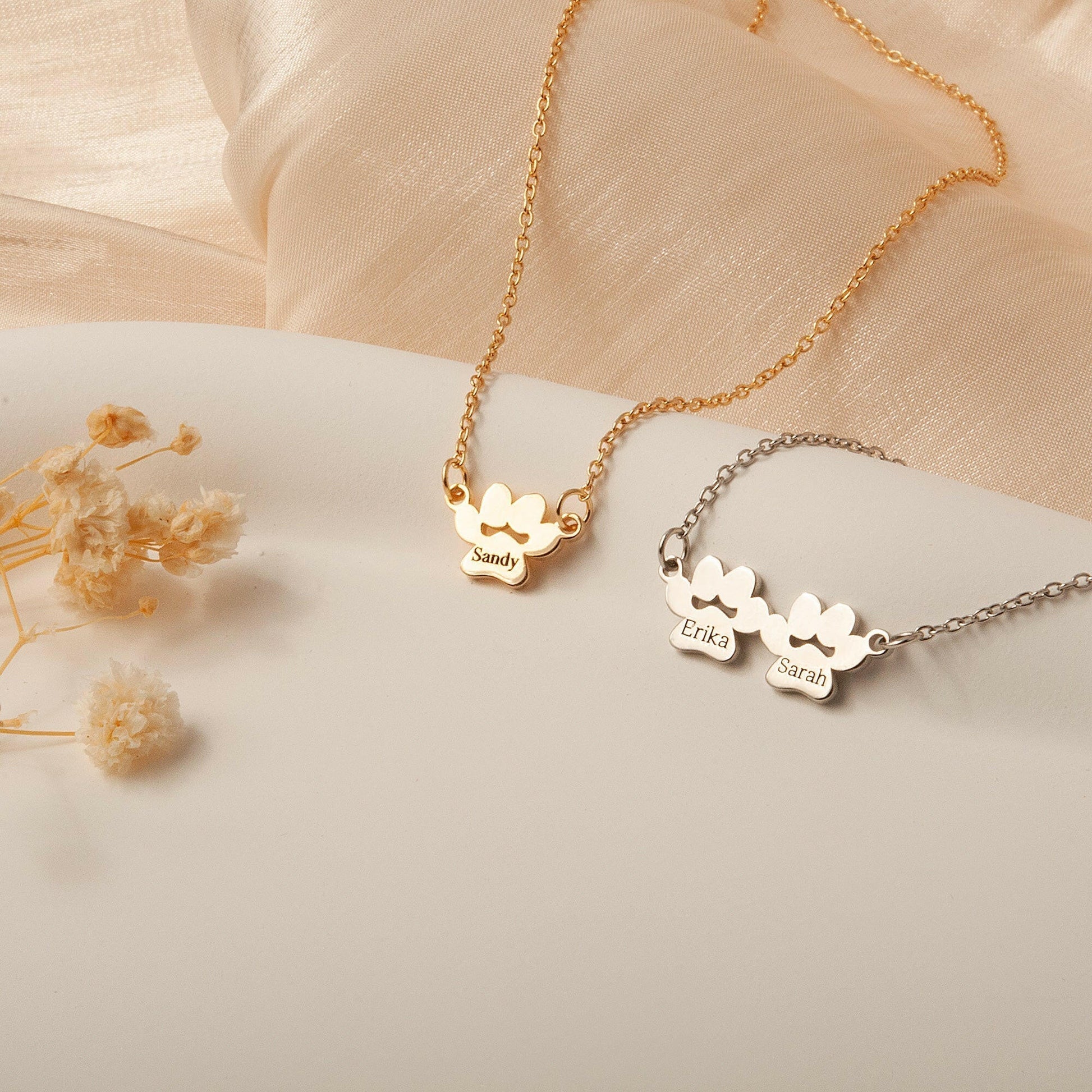 Personalized Paw Print Charm Necklace Necklace.
