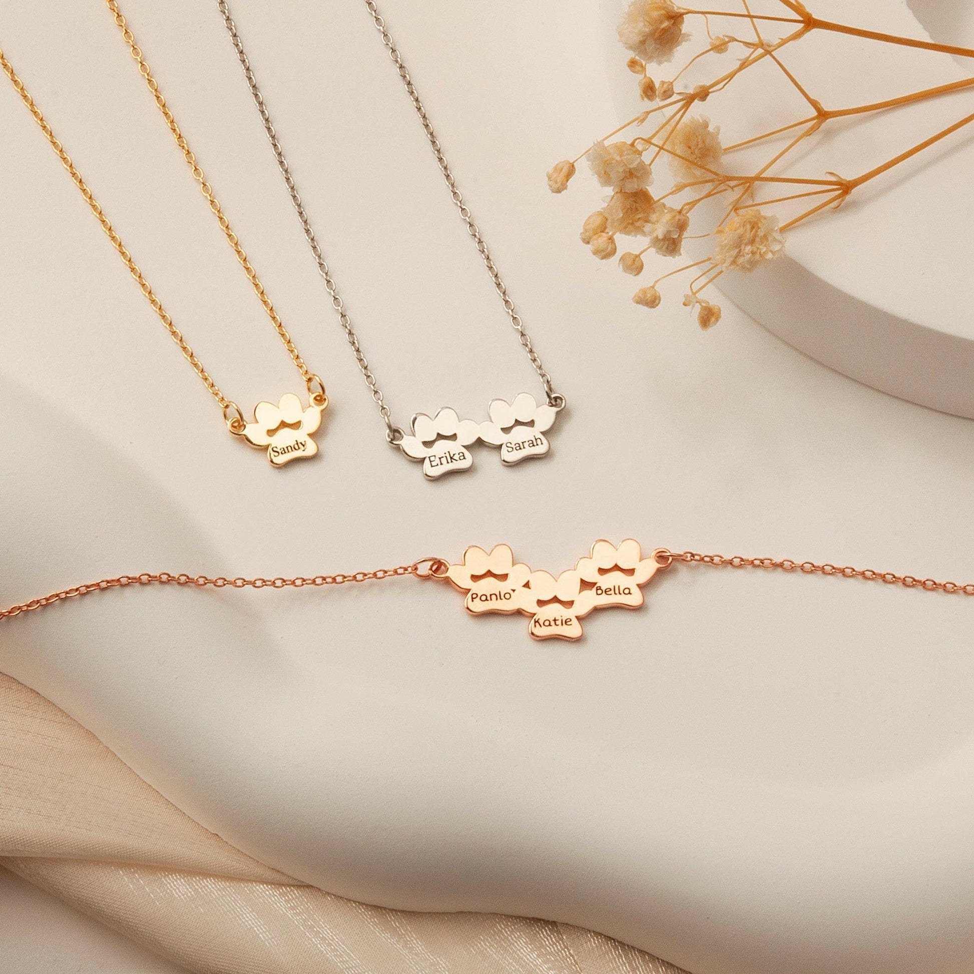 Personalized Paw Print Charm Necklace Necklace.