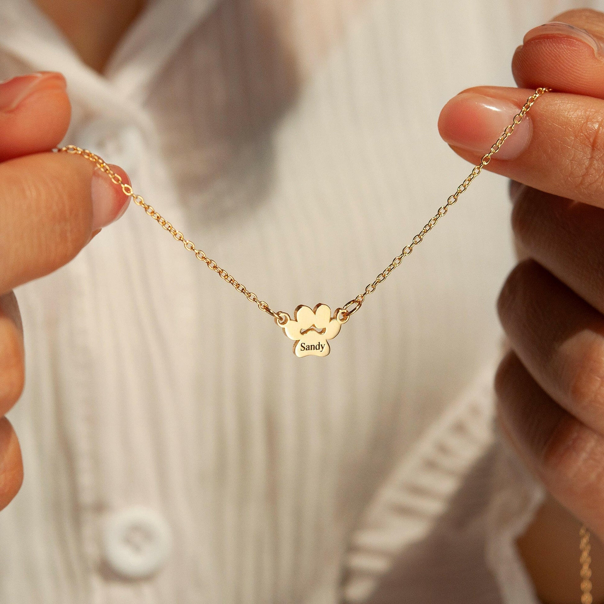 Personalized Paw Print Charm Necklace Necklace.