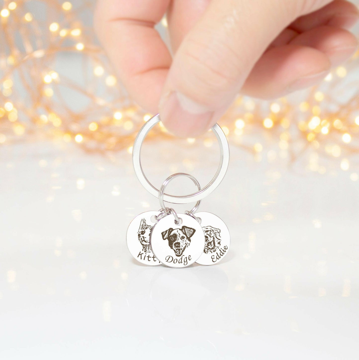 Personalized Pet Photo Keychain Necklace.