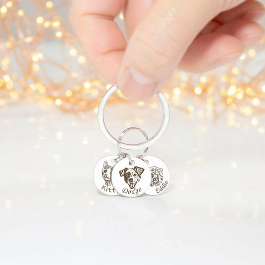 Personalized Pet Photo Keychain Necklace.