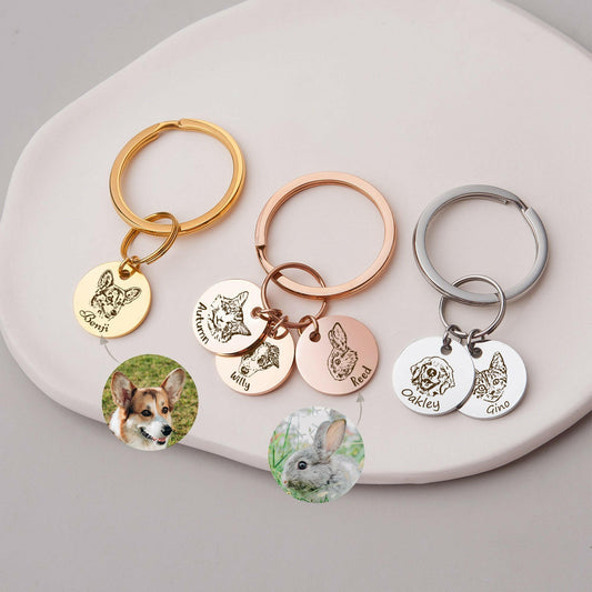 Personalized Pet Photo Keychain Necklace.