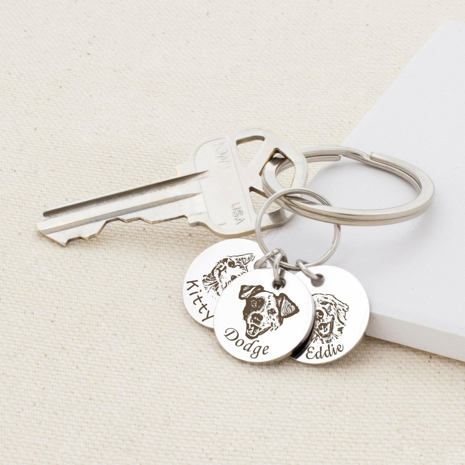 Personalized Pet Photo Keychain Necklace.