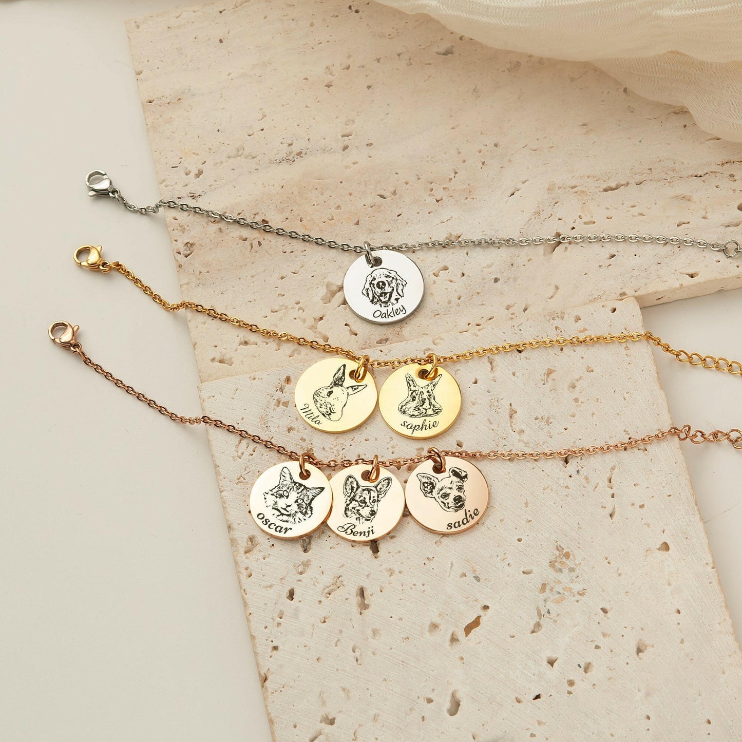 Personalized Pet Portrait Charm Bracelet Bracelet.
