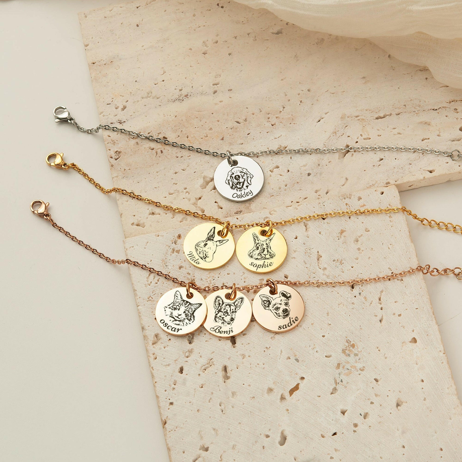 Personalized Pet Portrait Charm Bracelet Bracelet.