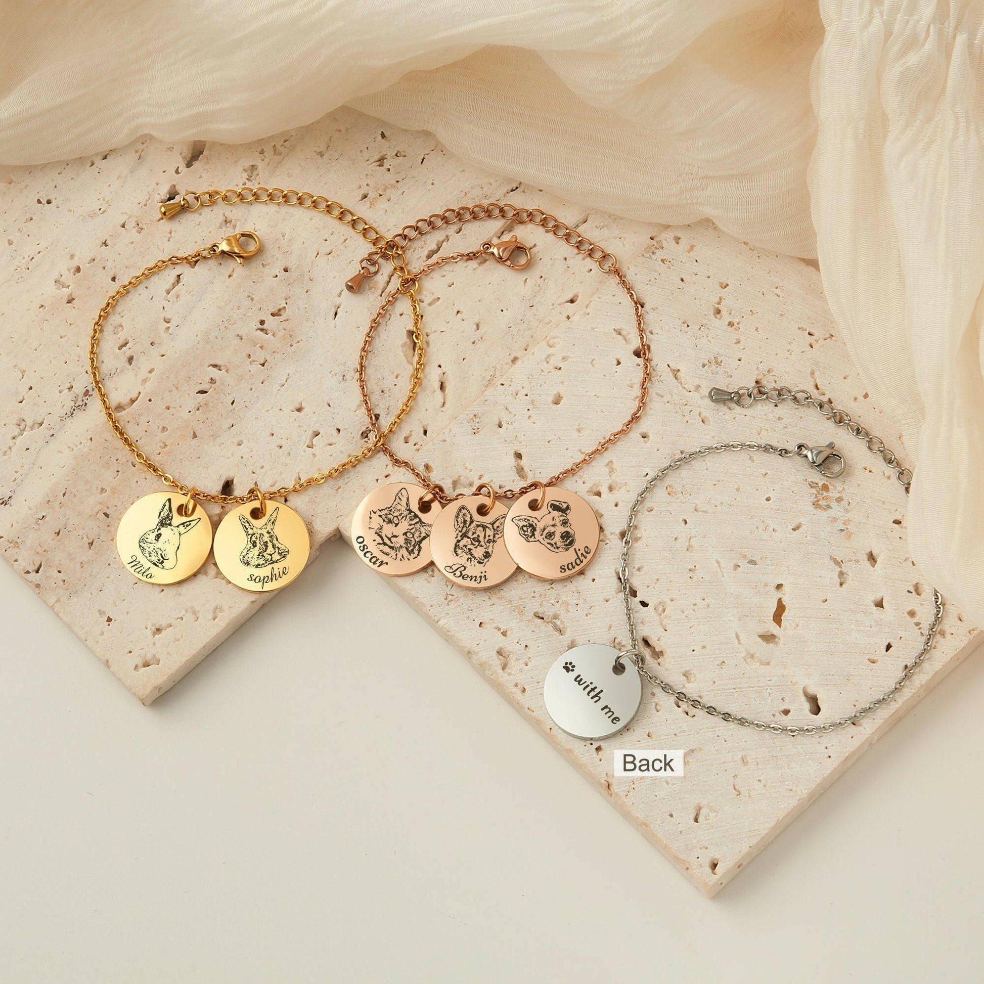 Personalized Pet Portrait Charm Bracelet Bracelet.