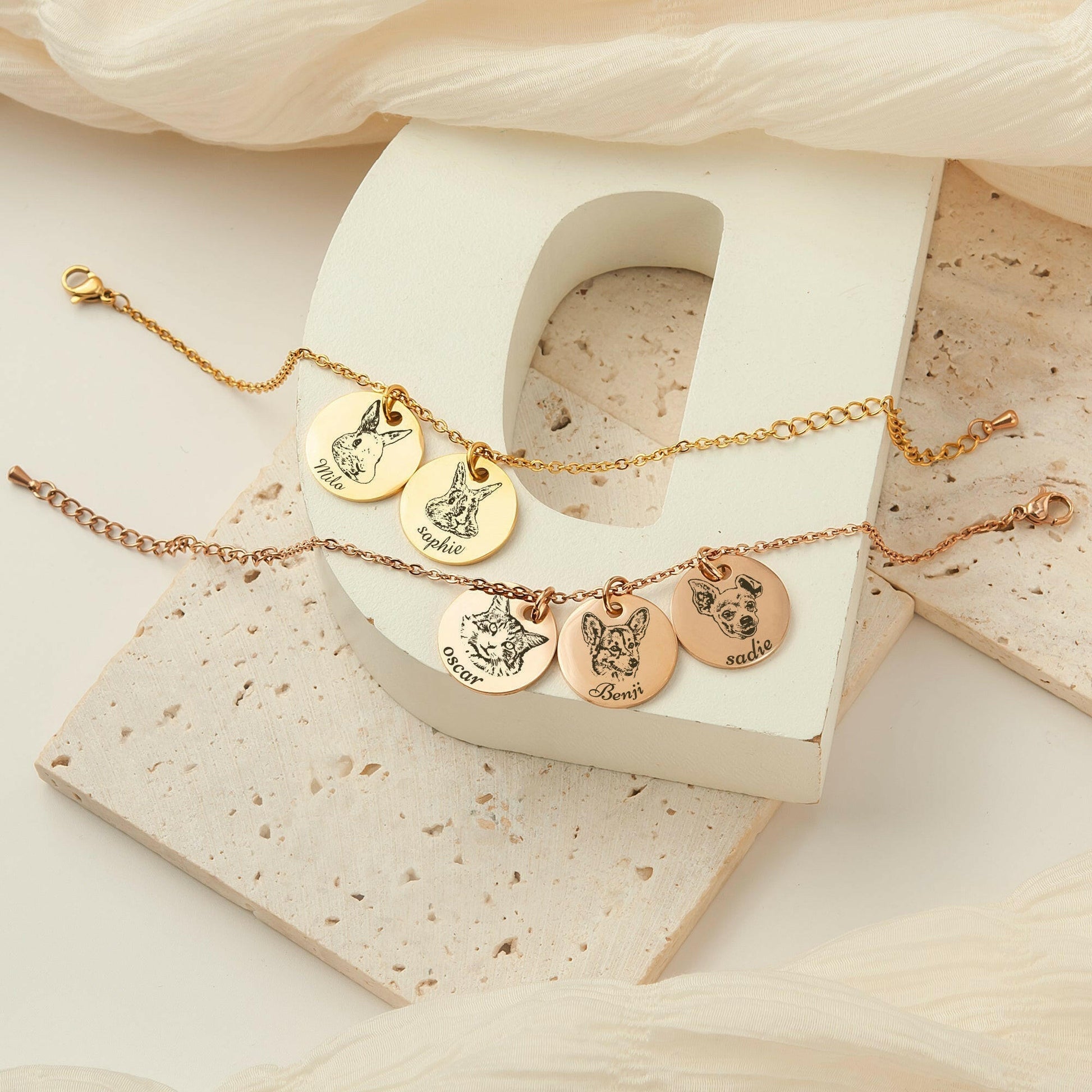Personalized Pet Portrait Charm Bracelet Bracelet.