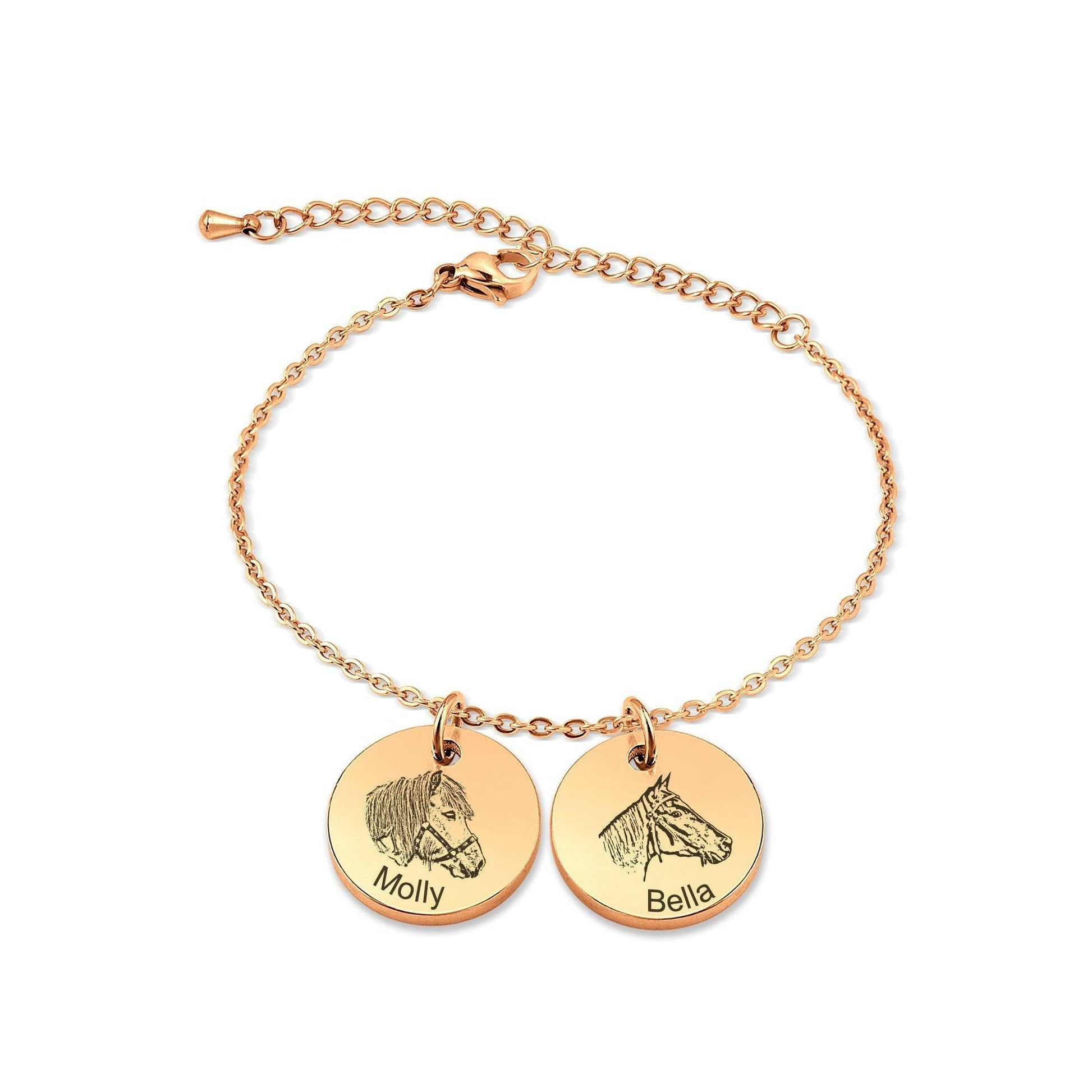 Personalized Pet Portrait Charm Bracelet Bracelet.