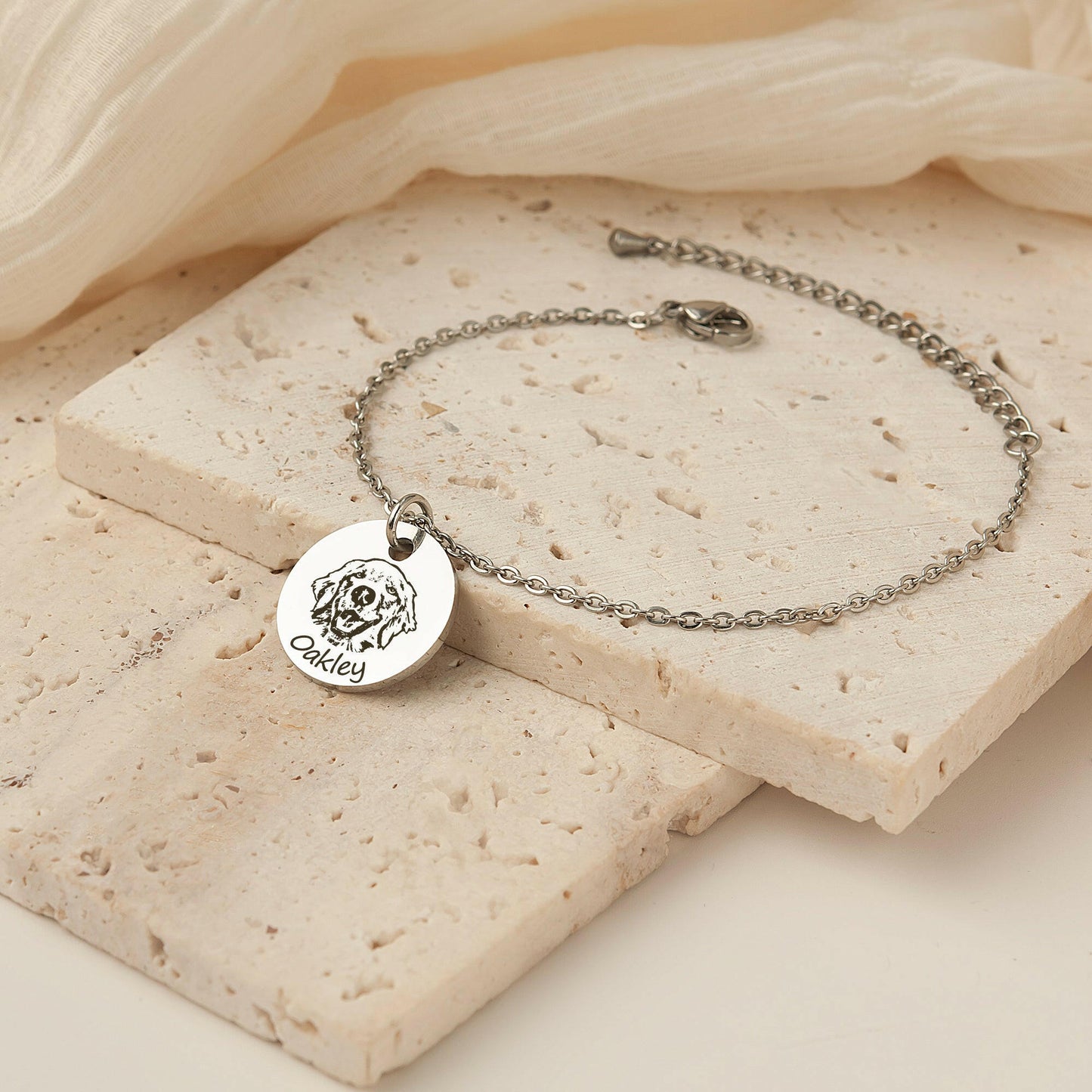 Personalized Pet Portrait Charm Bracelet Bracelet.