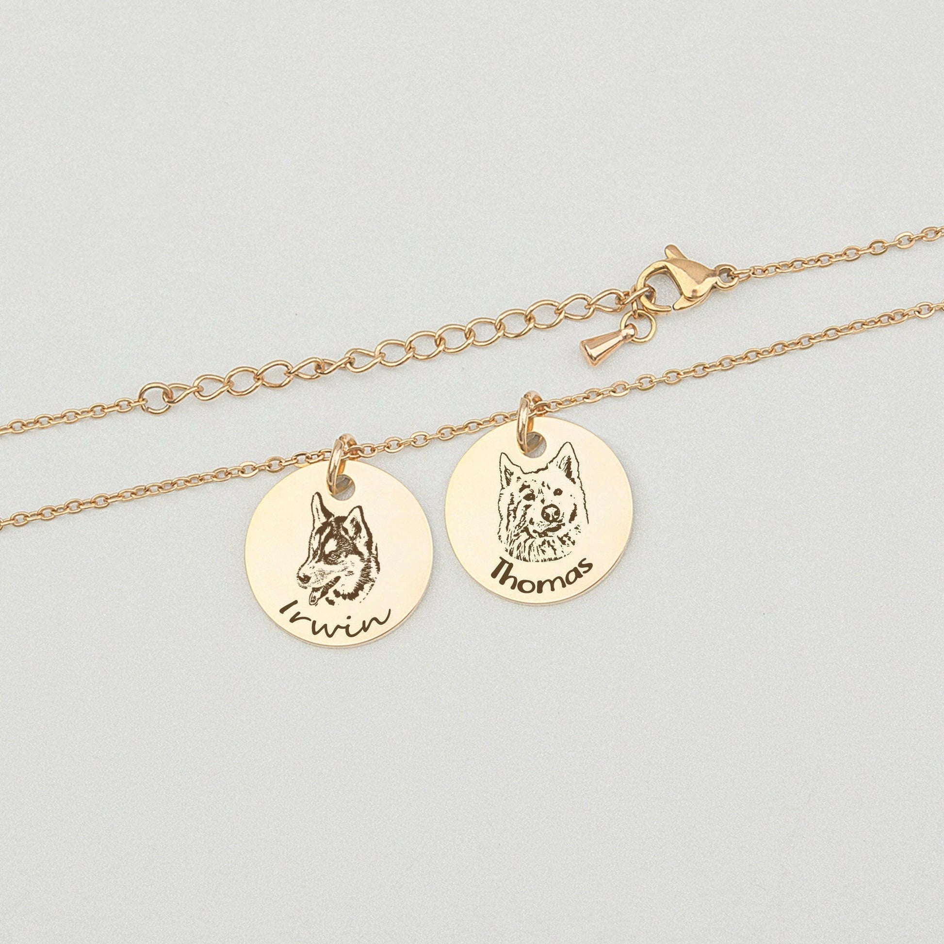 Personalized Pet Portrait Necklace Birth Flower Jewelry.