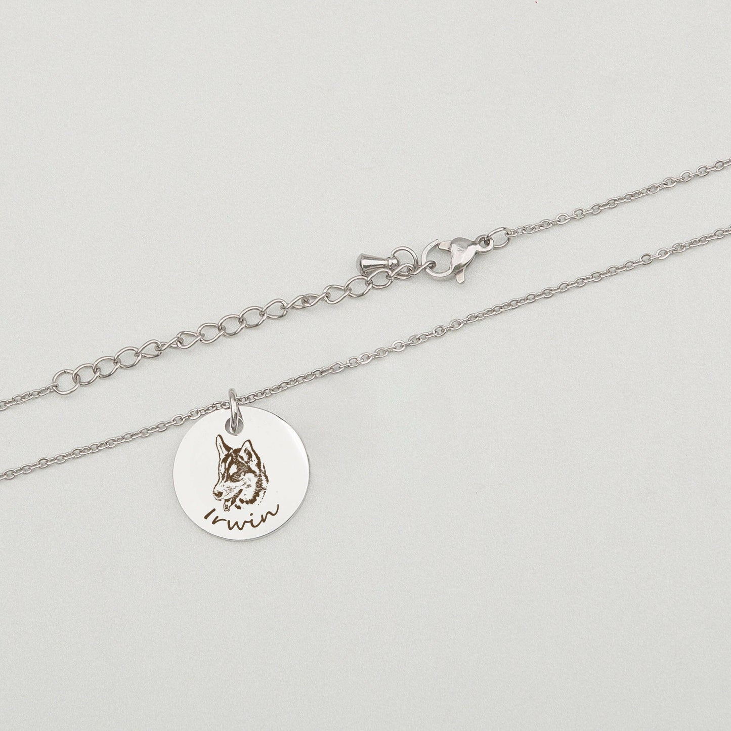Personalized Pet Portrait Necklace Birth Flower Jewelry.