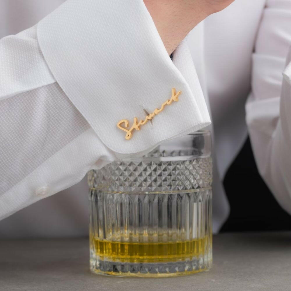 Personalized Signature Style Wedding Cufflinks cufflink.