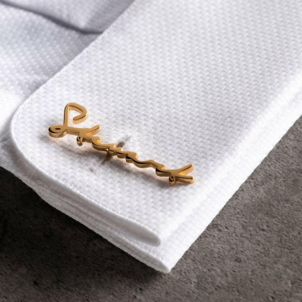 Personalized Signature Style Wedding Cufflinks cufflink.