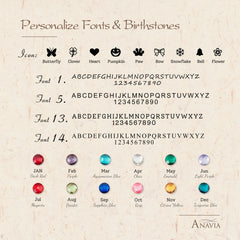 Personalized Vertical Charms and Birthstone Necklace Necklace.