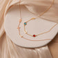 Personalized Vertical Charms and Birthstone Necklace Necklace.
