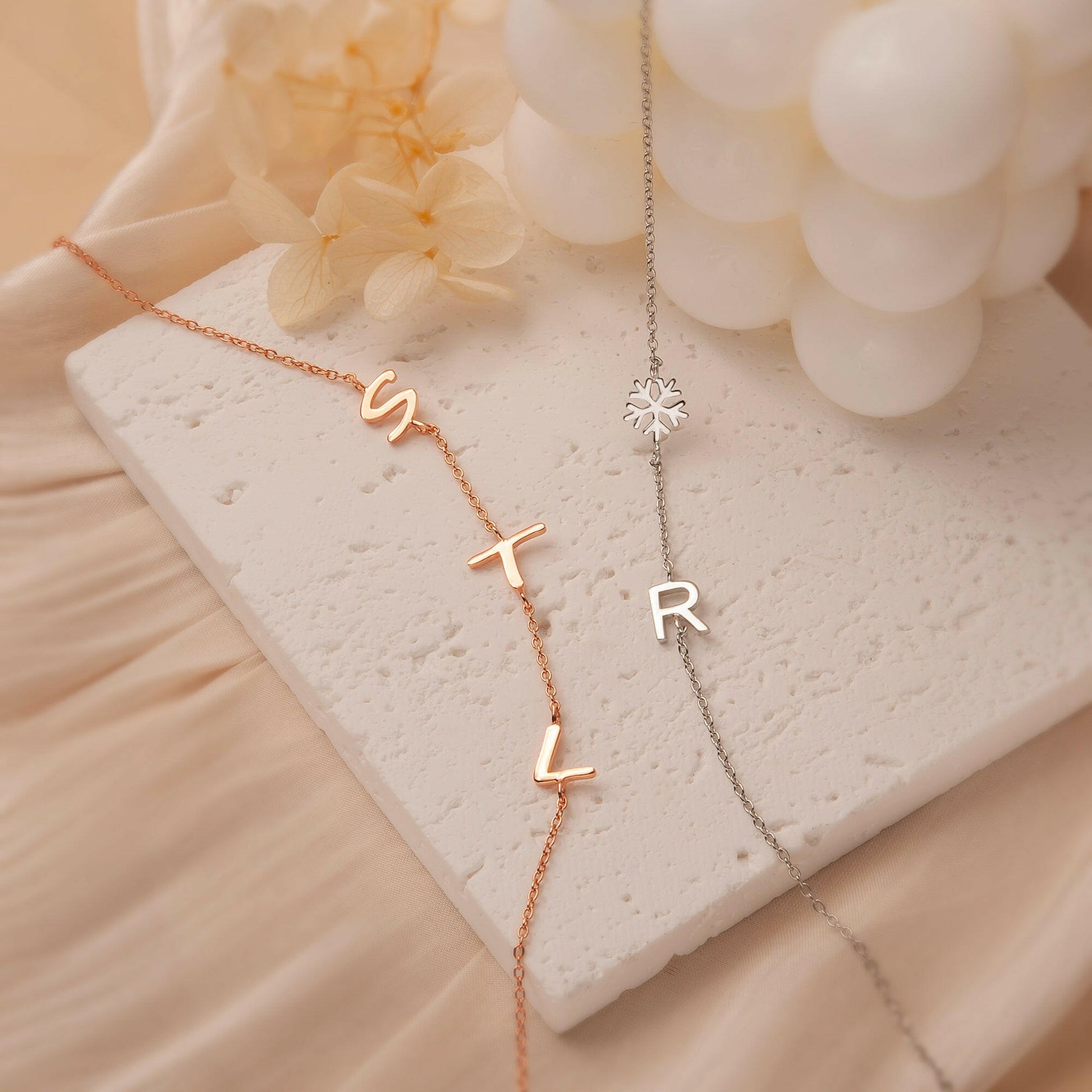 Personalized Vertical Charms and Birthstone Necklace Necklace.