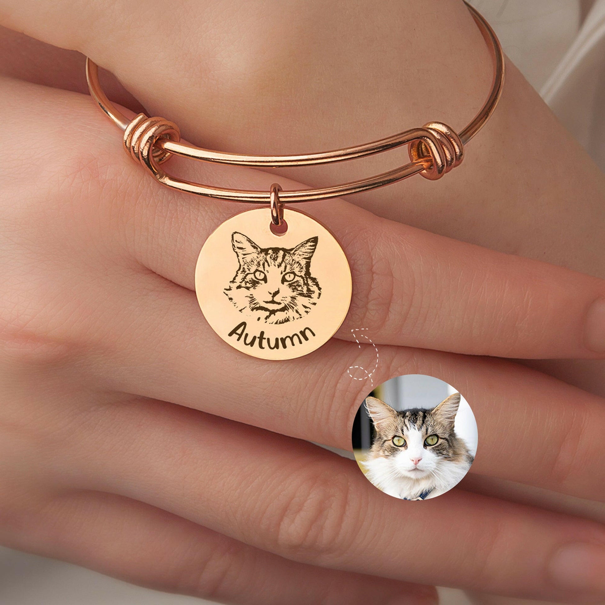 Pet Bracelet Personalized Pet Portrait Bracelet.
