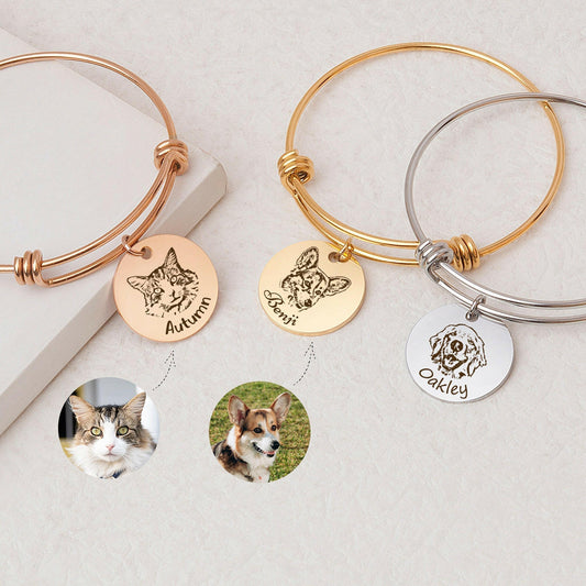 Pet Bracelet Personalized Pet Portrait Bracelet.
