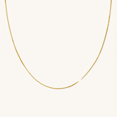 Thin Box Chain Necklace - Gold Plated