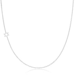 14k Gold Asymmetrical Charm Necklace - Star of David