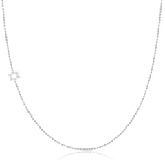 14k Gold Asymmetrical Charm Necklace - Star of David
