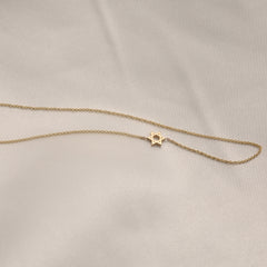 14k Gold Asymmetrical Charm Necklace - Star of David